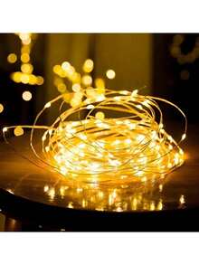 1pc 50/100 Led 5/10m Copper Wire String Lights Balcony Outdoor Decorative Lighting String Halloween Christmas Thanksgiving Gift