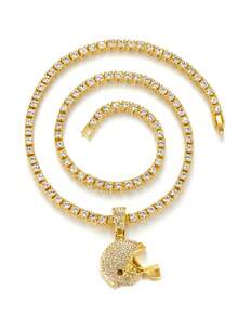 1 pieza Collar con colgante de casco de fútbol americano de hip hop, cadena de una sola hilera con brillantes diamantes de imitación, estilo hip hop de moda, regalo ideal para los amantes del fútbol. - Collar con colgante de casco de fútbol americano de moda - Ver 4