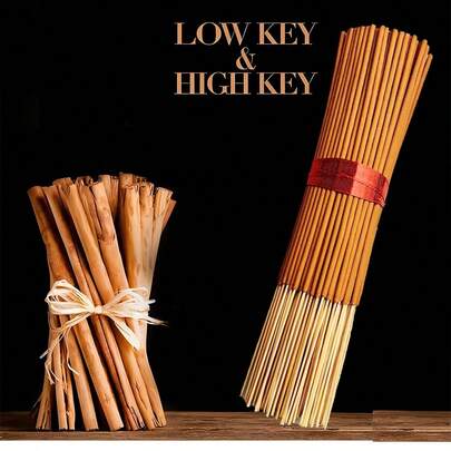 44/88/186 piezas de palitos de incienso de bambú de canela natural, adecuados para la sala de estar, el hotel, el estudio de yoga, con fragancia duradera para yoga y meditación