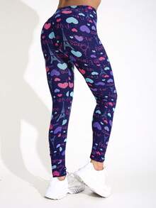 Spring Summer Casual Women Elastic Black Tight Pant With Polka Dot Print Home Lifting Buttocks Leggings Outdoor Vacation Walking Fitness Cropped Pants - Multicolor - View 21
