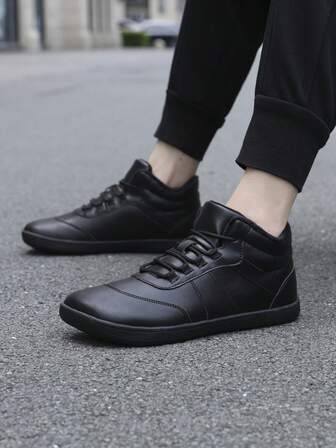 Men's Outdoor Casual Shoes, Thermal Lined Thick Warm Hiking Boots, High-Top Snow Boots