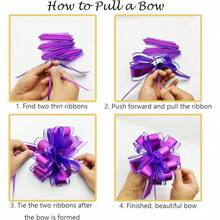 Jefyghe 6 PCS Large Pull Bows 6 Inch Gold Bows For Gift Wrapping Wedding Basket Decorated Birthday Party Gift Boxes And Flower Decorations