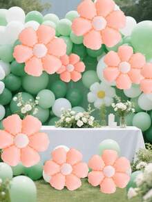 15个粉色向日葵铝箔气球，粉色雏菊气球，适用于生日、婚礼、周年纪念、求婚、情人节装饰、派对，室内外均可使用，营造氛围的装饰气球 - 彩色 - 查看 5