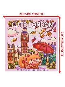 1 Livre de coloriage mignon sur le thème de Londres, convenant aux adultes, aux adolescents et aux enfants pour se détendre. Thème de voyage, excellent cadeau pour Noël, Nouvel An, anniversaire - Pièce unique - Voir 5