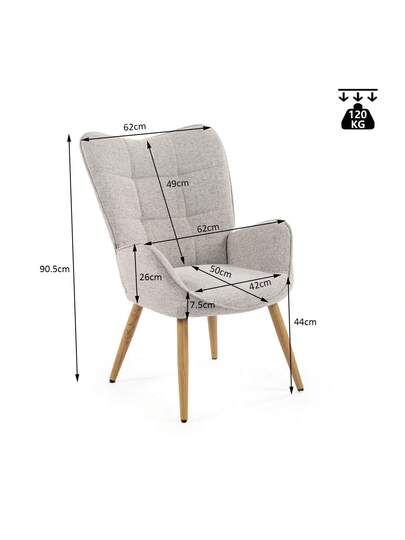 Meubles Cosy PCS Com Tafel Fabric Dining Chair, Moderne Ideal Room Or Living Room, Easy Assembly, Home Furniture, Compact Dimensions, Grijs 72 62 90.5 Cm view 3