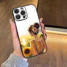 Una funda de teléfono con un tema floral para chicas bajo el sol, perfecta para la primavera.Es compatible con múltiples modelos de , incluyendo 16, 11, 15, 14, 13 y 12 Pro Max XR Plus.Esta funda protectora negra para teléfono es un regalo elegante adecuado para adolescentes y adultos. - Colores mixtos - Ver 2