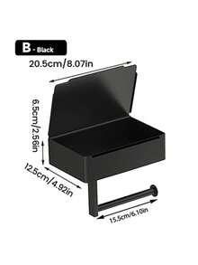 1pc Wall-Mounted Toilet Paper Holder, Stylish And Simple Bathroom Punch-Free Toilet Paper Holder, Space-Saving Bathroom Storage Roll Storage Rack, Toilet Paper Box, Space-Saving Solution, Stylish Storage Rack, Modern Bathroom Accessories, Apartment Essentials - Multicolor - View 13