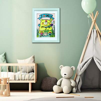 1 قطعة إطارات فنية للأطفال، قابلة للفتح من الأمام، مناسبة لرسومات الأطفال والأعمال الفنية ومشاريع الفن للأطفال والأعمال المدرسية للاستخدام المنزلي أو المكتبي