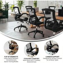 Desk Chair With Wheels Swivel Chair With MidBack Black Mesh And LeatherSoft Seat For Home Office And Desk 41.25 X 24.5 X 25.5
