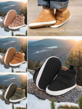 Botitas para recién nacidos que se mantienen puestas, zapatillas de invierno cálidas y suaves, zapatos antideslizantes para bebés, botas de tobillo para cuna