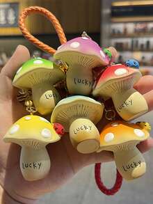 可爱瓢虫蘑菇钥匙扣，幸运小蘑菇吊坠，汽车包包挂饰，树脂钥匙扣，超可爱小礼物，送朋友的好礼物，节日礼物 - 彩色 - 查看 13