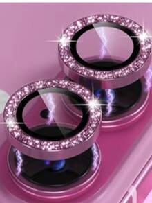 一套闪光钻石水钻相机镜头保护膜，适用于 12/12 Mini/12 Pro/12 Pro Max、 13/13 Mini/13 Pro/13 Pro Max、 11/11 Pro/11 Pro Max、 14/14 Puls/14 Pro/14 Pro Max、 15/15 Puls/15 Pro/15 Pro Max，镶嵌仿钻装饰相机盖钢化玻璃保护膜，彩色仿钻 - 淺粉色 - 查看 32