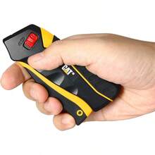 Cat Safety Utility Knife Box Cutter With SelfRetracting Blade Squeeze Handle To Extend Release To Retract Lock Open W Switch Ergo Handle 3 SafetyTip Blades Store Inside 240071