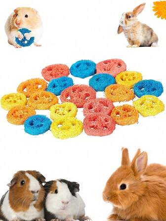 Bunny Chew Toys For Rabbit Pet Tooth Chew Toys, Organic Natural Loofah Chew Toys, Handmade Material Toys For Guinea Pig Hamster Rabbit Rat