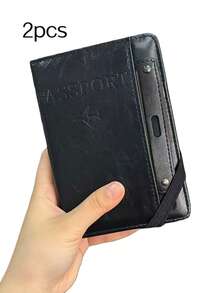 1 件多功能护照夹和卡夹，PU 皮革护照套，适合旅行、学校、度假、商务旅行、男女通用，多功能护照夹卡夹身份证登机牌、储物袋票夹钱包一体式女士 - 彩色 - 查看 15