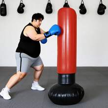 1.6米高家用立式健身拳击沙袋 - 1个注水健身训练沙袋，红色新年版、圣诞版，适合日常健身、减压玩具、圣诞礼物、新年礼物 - 彩色 - 查看 1