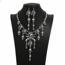 1PC Fashion Halloween Jewelry Set, European And American Punk Hip-Hop Alloy Retro Pirate Skull Tassel Necklace - vòng cổ vàng cổ - Xem 3