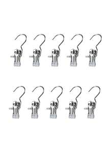 50/40/30/20/15/10/5件不锈钢衣夹，带钩洗衣衣钉，衣柜靴子衣架，带钩夹子，便携式挂衣夹，衣柜收纳袋，多功能单夹衣架，靴子夹，无缝挂钩织物收纳袋，适用于裤子、帽子、裙子、袜子、鞋子、裙子、牛仔裤、靴子、裙子