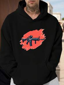 Ilustración de Arma Moderna, Sudadera con Capucha para Hombre JPH-9 Talla, Talla Sobredimensionada - Negro - Ver 12