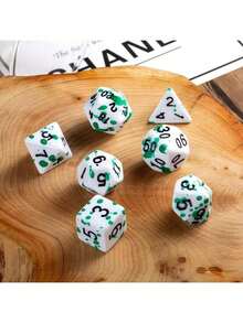 7pcs/Set Boxed Bloody Dice Set, Tabletop Role-Playing Game (TRPG) Dice, Polyhedral Tabletop Game Dice, Suitable For Role-Playing Game (RPG) Dice Games - White - View 5