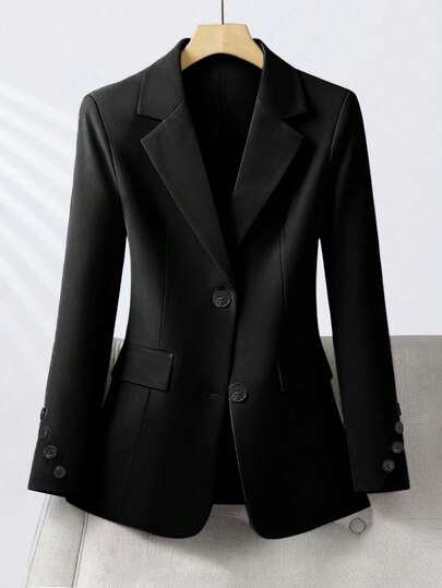 Women's Elegant Single-Button Commuter Blazer