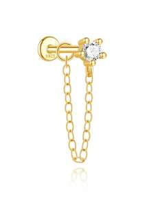 1件星月925纯银耳钉，女士耳钉，垂坠式耳环，适合日常佩戴，也适合周年纪念等场合，精美珠宝。 - 彩色 - 查看 14