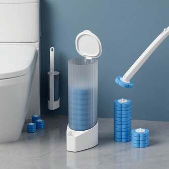 1 Juego de Cepillo de Baño Desechable - Adecuado para Escuelas, Universidades, Dormitorios, Limpieza de Inodoros Domésticos, Cepillo de Baño con Líquido de Limpieza, Herramienta de Limpieza para Manos Limpias