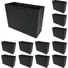 PACK4YA Paper Gift Bags Present Bag With Handles For Birthday Wedding Christmas Party Shopping  Shower 35x13x26 Cm Black 12 Pieces