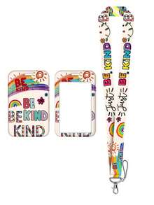 1个ABS彩虹图案滑动卡套钥匙扣，可作学生证/公交卡/餐卡保护套，适合作为礼物或日常使用。 - 彩色 - 查看 6