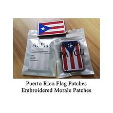 2 PCS  Puerto Rico Flag Patches Embroidered Tactical Military Morale Patch Applique Fastener Hook And Loop{Inchcolor_nameinch:InchPuertoRicoinch} - Puerto Rico - View 6