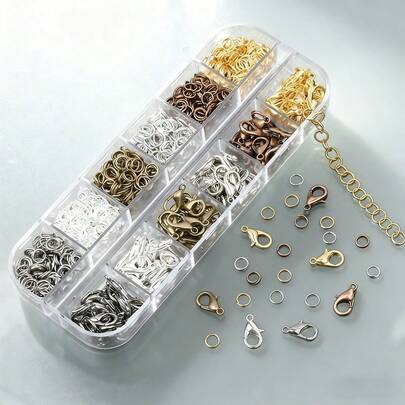 660pcs Zinc Alloy Lobster Clasp And Jump Rings, Bracelet Necklace Making Tool Kit, Chain Closure Craft Supplies