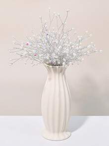 1件/3件/5件 仿珍珠优雅人造花 温暖冬季室内装饰 高端装饰花卉艺术 永不凋谢 家居室内装饰 节日庆典活动装扮配饰 - 銀色 - 查看 5