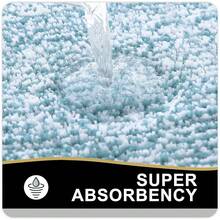 Bathroom Rugs 30x20, Extra Soft And Absorbent Microfiber Bath Mat, Non-Slip, Machine Washable, Quick Dry Shaggy Bath Carpet, Suitable For Bathroom Floor, Tub, Shower (Medium, Light Blue){Inchcolor_nameinch:InchLightBlueandWhiteinch,Inchsize_nameinch:Inch30\Inchx20\Inchinch} - 淺藍和白 - 查看 4
