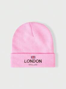 1pc Embroidered "LONDON" Knit Beanie, Y2K Style, Casual Versatile Winter Unisex Warm Hat Suitable For Streetwear, Outdoor, Commuting - Knitted Hat - View 16