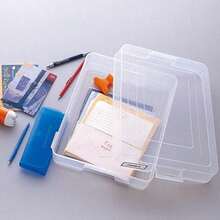 Devica 死亡托盘 可收纳A4文件 透明 044150 - 長さ35cm x 幅25cm x 高さ6.4cm+灰色 - チェックする 2