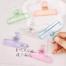 1/3/6/12/24pcs Large Transparent Bull Clip, 75mm Multicolor Plastic File Folder Clips, Multipurpose Chip Clips, Transparent Bull Dog Paper Clips, Suitable For Posters, Photos, Letters, Food Bags, Pictures, Home Office Use, Back To School Gift - Multicolor - View 2