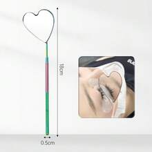 Handheld Portable Heart-Shaped Lash Extension Mirror, Stainless Steel Large Inspection Mirror - Nhiều màu - Xem 7
