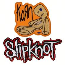 2-Piece Embroidered Iron-On/Sew-On Patches - Vibrant Mixed Colors Band Logo And Doll Patterns For Jackets, Hats, Pants DIY Clothing Decoration, Sewing Accessories, Music Fan Gear, Bold Patch Designs, Band Themed Accessories, High-Quality Embroidery - 彩色 - 查看 11