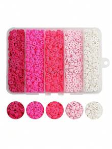 情人节软陶珠套装，金色隔珠扁平软陶珠套装，适用于珠宝制作，DIY手链项链耳环情人节礼物，手工氛围装饰 - 情人節軟陶套裝 - 查看 18