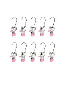 50/40/30/20/15/10/5件不锈钢衣夹，带钩洗衣衣钉，衣柜靴子衣架，带钩夹子，便携式挂衣夹，衣柜收纳袋，多功能单夹衣架，靴子夹，无缝挂钩织物收纳袋，适用于裤子、帽子、裙子、袜子、鞋子、裙子、牛仔裤、靴子、裙子