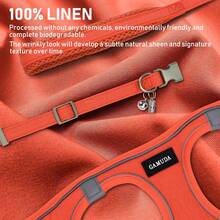 GAMUDA Small Pet Harness Collar And Leash Set, Step In No Chock No Pull Linen Fabric Soft Mesh Dog Vest Harnesses Reflective For Dogs Puppy Cats Kitten Rabbit (Orange, XXS) - Orange - View 11