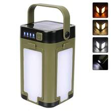 Solar Powered 4-Leaf Camping Light, Dual Light Source 90° Foldable Outdoor Emergency Lighting Portable Lantern