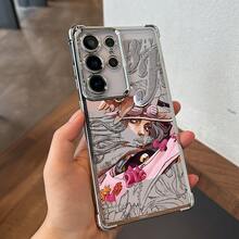 Funda de teléfono de anime japonés popular  para S25/S24/S23/S22/S21/S20 FE Ultra Plus 4G 5G, funda protectora transparente a prueba de golpes de alta gama y colorida con electrochapado - Mezcla de colores - Ver 2