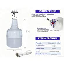 Foco LED recargable con diseño de cápsula, luz de emergencia portátil, 120 W, C4s, blanco frío - Blanco - Ver 10