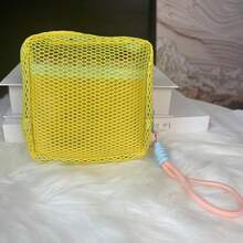 1pc Dopamine Mesh Tofu Cosmetic Bag Coin Purse Lanyard Needs To Be Ordered Separately, Randomly Sent, Portable Breathable Cosmetic Lipstick Storage Bag, Makeup Bag, Portable Travel Bag, Coin Purse, Lipstick Bag, A Small Holiday Gift For Girls, Highly Attractively Storage - Multicolor - View 18