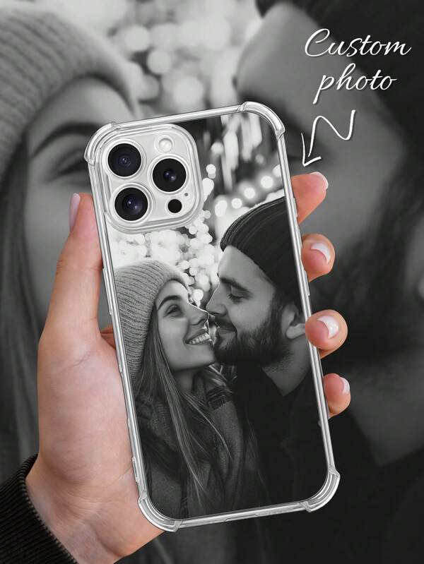 1 Customized Photo Black Phone Case Compatible With IPhone 15 Pro Max / S25 Ultra / S25 Plus, Redmi And Other Models, Wedding Photo Customization, Gift For Couples, Friends, Family, Graduation, Etc., Stylish, Colorful, Vintage, Cute, Contracted, Funny, Custom, Personalized, Unique, Customized, Ideal Gifts For Him, Ideal Gifts For Her, Boyfriend, Girlfriend, Family, Friends, Grandparents, Couple, For Anniversaries, For Birthdays,Season Picks