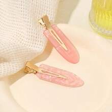 5pcs Acetic Acid Invisible Pressure Clip Hair Clips Hair Claws Hair Slide Barrettes School Supplies Hair Accessories Headwear For Women Girls Teens - 粉色 - 查看 4
