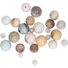 340 Uds Cuentas Redondas de Piedra Sueltas Cuentas de Piedra para Hacer Joyas con Caja de Almacenamiento para Hacer Pendientes, Pulseras y Collares (10 mm,8 mm,6 mm,4 mm) - 1 - Ver 7