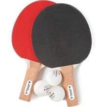 Essentials Duel 2 - Player Table Tennis Racket Set With 2 Pong Paddles 3 Balls - Pips Out Hardbat Pong Rackets Great All Playing Levels Ages - White Pong Balls - Duel Set - View 2