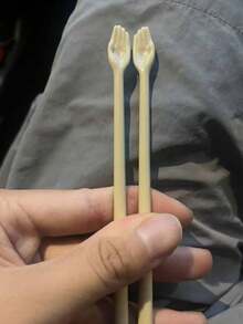 3双猫爪筷子 - 1双可爱猫爪印可重复使用轻便防滑筷子，猫咪主题趣味礼物，猫咪爱好者的理想之选 - 彩色 - 查看 9